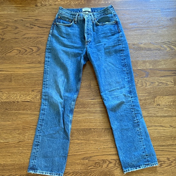 Agolde Lana Women’s Straight Blue Jeans - Picture 1 of 3